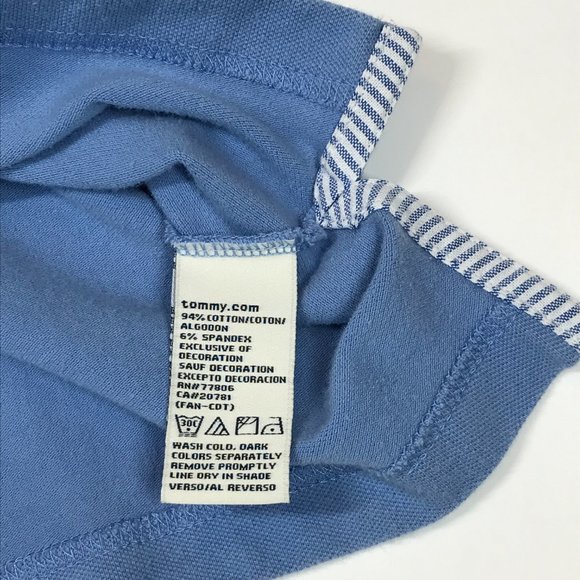 Tommy Hilfiger Blue Polo Short Sleeve Shirt Women's S Classic Fit Flag Logo - Picture 5 of 6